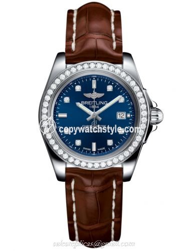 Breitling Galactic 32 Sleek Edition Stainless Steel / Diamond / Horizon Blue Diamond / Croco A7133053/C966/778P/A14BA.1