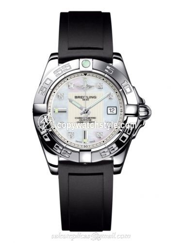 Breitling Galactic 32 Stainless Steel / Pearl Diamond / Rubber A71356L2.A708.133S