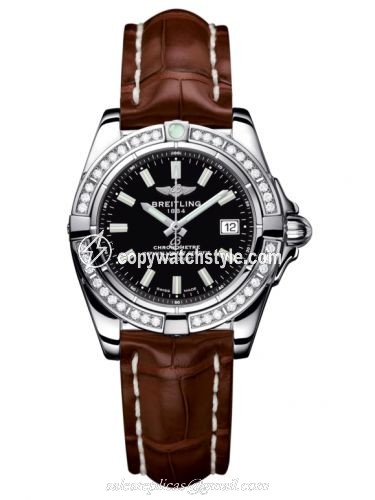 Breitling Galactic 32 Stainless Steel / Diamond / Onyx Black / Croco A71356LA.BE76.778P Breitling Galactic 32 Stainless Steel / Diamond / Onyx Black / Croco A71356LA.BE76.778P