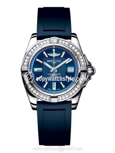 Breitling Galactic 32 Stainless Steel / Diamond / Metallica Blue / Rubber A71356LA.C811.141S