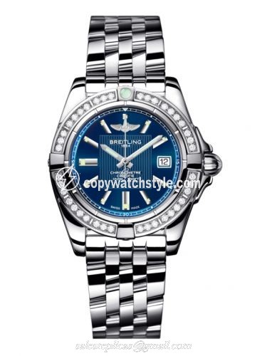 Breitling Galactic 32 Stainless Steel / Diamond / Metallica Blue / Bracelet A71356LA.C811.367A