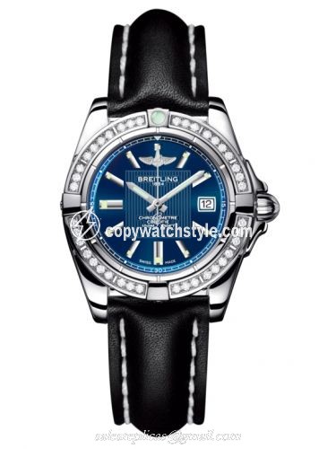 Breitling Galactic 32 Stainless Steel / Diamond / Metallica Blue / Calf A71356LA.C811.408X