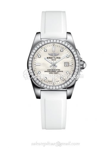 Breitling Galactic 29 Stainless Steel / Diamond / Pearl Diamond / Rubber A7234853/A785/249S/A12S.1