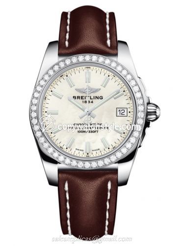 Breitling Galactic 36 Stainless Steel / Diamond / Pearl / Calf A7433053.A779.416X Breitling Galactic 36 Stainless Steel / Diamond / Pearl / Calf A7433053.A779.416X