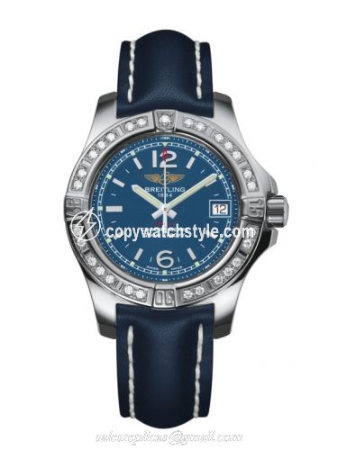 Breitling Colt Lady Diamond / Mariner Blue / Calf / Pin A7738853/C908/116X/A14BA.1 Breitling Colt Lady Diamond / Mariner Blue / Calf / Pin A7738853/C908/116X/A14BA.1