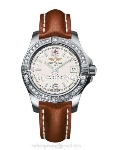 Breitling Colt Lady Diamond / Stratus Silver / Calf / Pin A7738853/G793/406X/A14BA.1