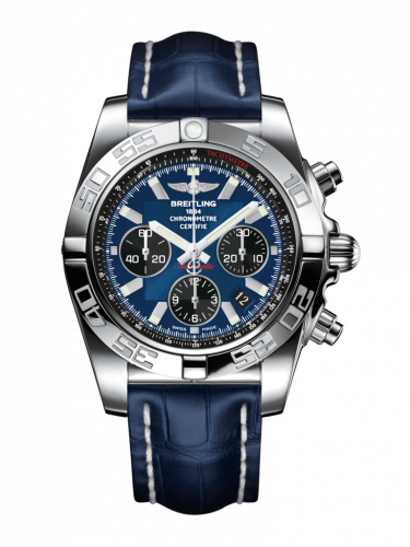 Breitling Chronomat 44 Stainless Steel / Blackeye Blue / Croco / Pin AB011012/C789/731P/A20BA.1 Breitling Chronomat 44 Stainless Steel / Blackeye Blue / Croco / Pin AB011012/C789/731P/A20BA.1