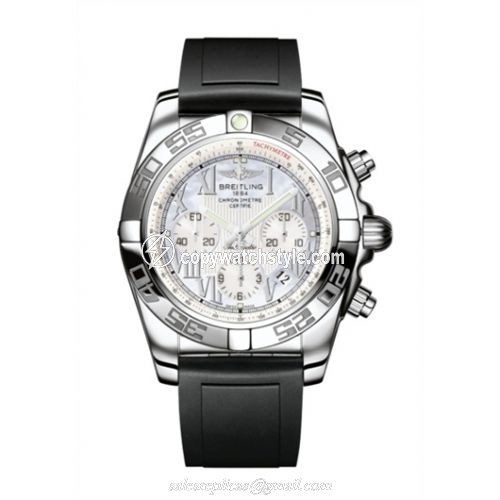 Breitling Chronomat 44 Stainless Steel / Pearl Roman / Rubber AB011012.A691.131S