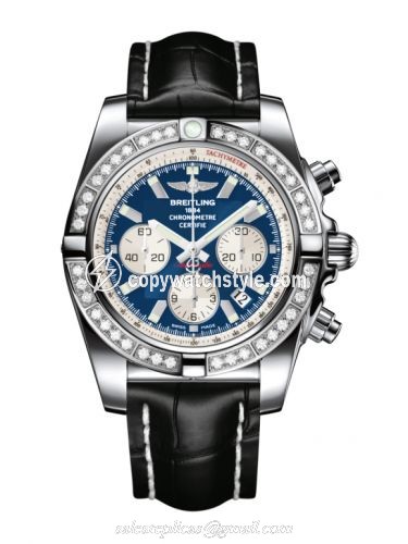 Breitling Chronomat 44 Stainless Steel / Diamond / Metallica Blue / Croco AB011053.C788.743P Breitling Chronomat 44 Stainless Steel / Diamond / Metallica Blue / Croco AB011053.C788.743P