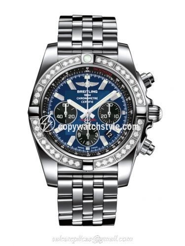 Breitling Chronomat 44 Stainless Steel / Diamond / Blackeye Blue / Bracelet AB011053.C789.375A Breitling Chronomat 44 Stainless Steel / Diamond / Blackeye Blue / Bracelet AB011053.C789.375A