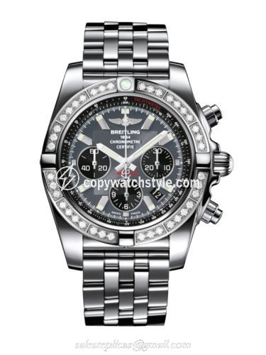 Breitling Chronomat 44 Stainless Steel / Diamond / Blackeye Gray / Bracelet AB011053.F546.375A Breitling Chronomat 44 Stainless Steel / Diamond / Blackeye Gray / Bracelet AB011053.F546.375A