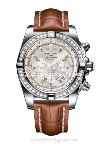 Breitling Chronomat 44 Stainless Steel / Diamond / Sierra Silver / Croco AB011053.G684.737P Breitling Chronomat 44 Stainless Steel / Diamond / Sierra Silver / Croco AB011053.G684.737P
