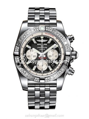 Breitling Chronomat 44 Stainless Steel / Diamond / Onyx Black / Bracelet AB0110AA.B967.375A Breitling Chronomat 44 Stainless Steel / Diamond / Onyx Black / Bracelet AB0110AA.B967.375A