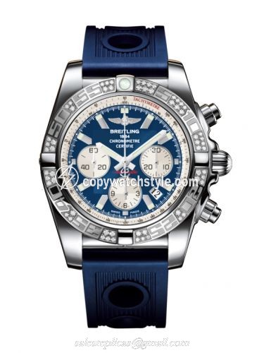 Breitling Chronomat 44 Stainless Steel / Diamond / Metallica Blue / Rubber AB0110AA.C788.211S Breitling Chronomat 44 Stainless Steel / Diamond / Metallica Blue / Rubber AB0110AA.C788.211S