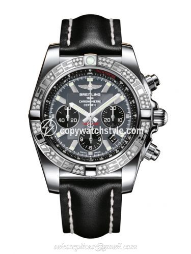 Breitling Chronomat 44 Stainless Steel / Diamond / Blackeye Gray / Calf AB0110AA.F546.435X Breitling Chronomat 44 Stainless Steel / Diamond / Blackeye Gray / Calf AB0110AA.F546.435X