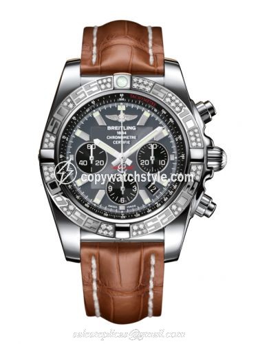 Breitling Chronomat 44 Stainless Steel / Diamond / Blackeye Gray / Croco AB0110AA.F546.737P Breitling Chronomat 44 Stainless Steel / Diamond / Blackeye Gray / Croco AB0110AA.F546.737P