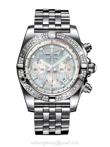 Breitling Chronomat 44 Stainless Steel / Diamond / Gray Pearl / Bracelet AB0110AA.G685.375A Breitling Chronomat 44 Stainless Steel / Diamond / Gray Pearl / Bracelet AB0110AA.G685.375A