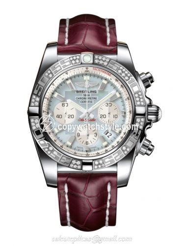 Breitling Chronomat 44 Stainless Steel / Diamond / Gray Pearl / Croco AB0110AA.G685.735P Breitling Chronomat 44 Stainless Steel / Diamond / Gray Pearl / Croco AB0110AA.G685.735P