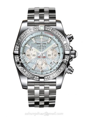 Breitling Chronomat 44 Stainless Steel / Diamond / Gray Pearl Diamond / Bracelet AB0110AA.G686.375A Breitling Chronomat 44 Stainless Steel / Diamond / Gray Pearl Diamond / Bracelet AB0110AA.G686.375A