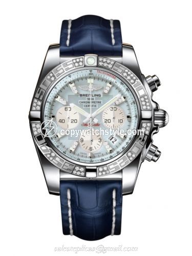 Breitling Chronomat 44 Stainless Steel / Diamond / Gray Pearl Diamond / Croco AB0110AA.G686.731P Breitling Chronomat 44 Stainless Steel / Diamond / Gray Pearl Diamond / Croco AB0110AA.G686.731P