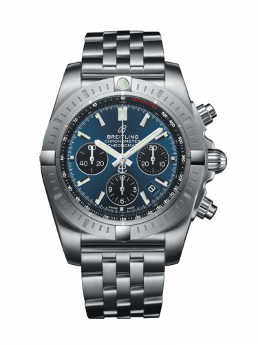 Breitling Chronomat B01 Chronograph 44 Stainless Steel / Blackeye Blue / Bracelet AB0115101C1A1