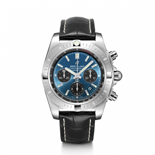 Breitling Chronomat B01 Chronograph 44 Stainless Steel / Blackeye Blue / Croco / Folding AB0115101C1P4