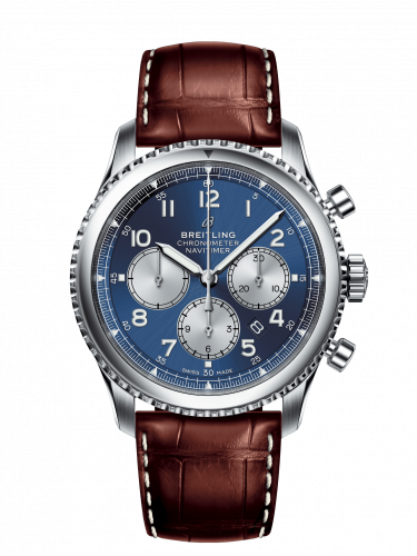 Breitling Navitimer 8 B01 Chronograph 43 Stainless Steel / Blue / Brown Croco AB0117131C1P2