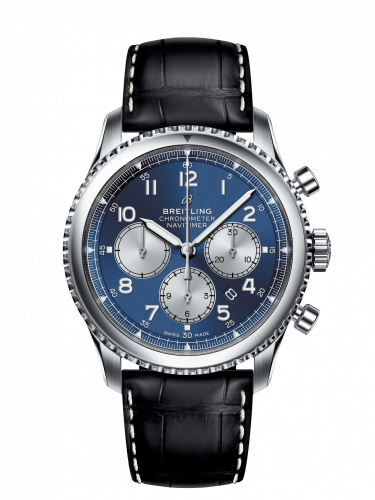 Breitling Navitimer 8 B01 Chronograph 43 Stainless Steel / Blue / Black Croco AB0117131C1P1