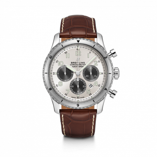 Breitling Navitimer 8 B01 Chronograph 43 Stainless Steel / Silver / Brown Croco AB01171A1G1P1 Breitling Navitimer 8 B01 Chronograph 43 Stainless Steel / Silver / Brown Croco AB01171A1G1P1