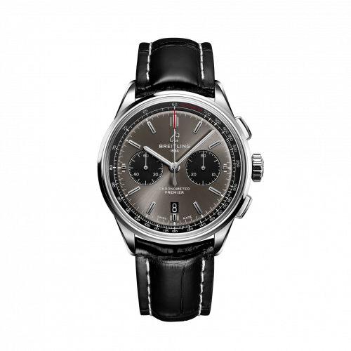 Breitling Premier B01 Chronograph 42 Stainless Steel / Anthracite / Croco / Folding AB0118221B1P1 Breitling Premier B01 Chronograph 42 Stainless Steel / Anthracite / Croco / Folding AB0118221B1P1