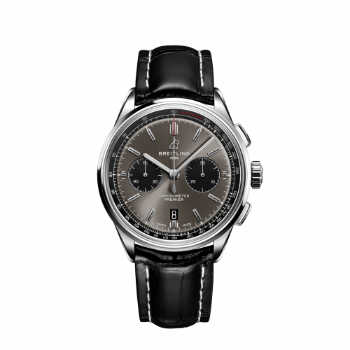 Breitling Premier B01 Chronograph 42 Stainless Steel / Anthracite / Croco / Pin AB0118221B1P2 Breitling Premier B01 Chronograph 42 Stainless Steel / Anthracite / Croco / Pin AB0118221B1P2