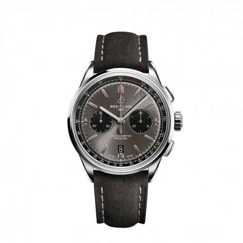 Breitling Premier B01 Chronograph 42 Stainless Steel / Anthracite / Nubuck / Folding AB0118221B1X1 Breitling Premier B01 Chronograph 42 Stainless Steel / Anthracite / Nubuck / Folding AB0118221B1X1
