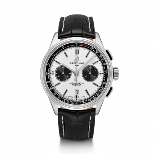 Breitling Premier B01 Chronograph 42 Stainless Steel / Silver / Croco / Folding AB0118221G1P1 Breitling Premier B01 Chronograph 42 Stainless Steel / Silver / Croco / Folding AB0118221G1P1