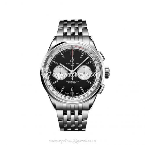 Breitling Premier B01 Chronograph 42 Stainless Steel / Black / Bracelet AB0118371B1A1 Breitling Premier B01 Chronograph 42 Stainless Steel / Black / Bracelet AB0118371B1A1