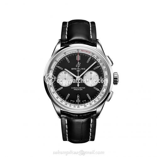 Breitling Premier B01 Chronograph 42 Stainless Steel / Black / Alligator / Folding AB0118371B1P1 Breitling Premier B01 Chronograph 42 Stainless Steel / Black / Alligator / Folding AB0118371B1P1