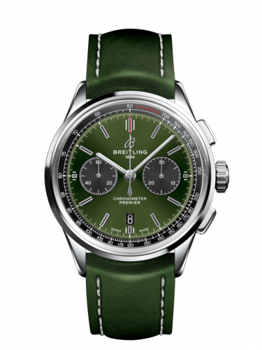 Breitling Premier B01 Chronograph 42 Bentley Stainless Steel / Green / Calf / Folding AB0118A11L1X1