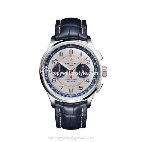Breitling Premier B01 Chronograph 42 Bentley Mulliner Stainless Steel / Silver / Croco / Folding AB0118A71G1P1 Breitling Premier B01 Chronograph 42 Bentley Mulliner Stainless Steel / Silver / Croco / Folding AB0118A71G1P1