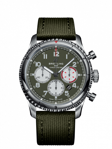 Breitling Aviator 8 B01 Chronograph 43 Stainless Steel / Curtiss Warhawk / Canvas / Tang AB01192A1L1X1 Breitling Aviator 8 B01 Chronograph 43 Stainless Steel / Curtiss Warhawk / Canvas / Tang AB01192A1L1X1
