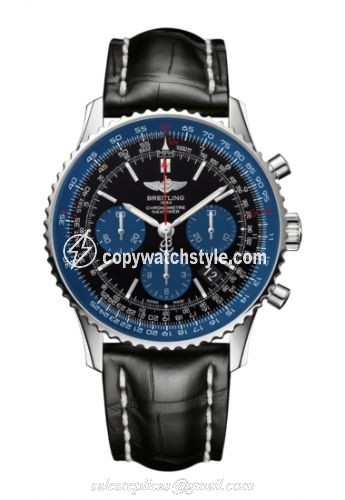 Breitling Navitimer 01 43 Stainless Steel / Blue Edition / Croco / Pin AB012116/BE09/743P/A20BA.1 Breitling Navitimer 01 43 Stainless Steel / Blue Edition / Croco / Pin AB012116/BE09/743P/A20BA.1