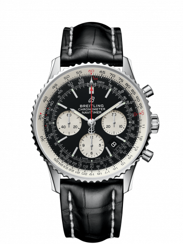 Breitling Navitimer 1 B01 Chronograph 43 Stainless Steel / Black / Croco / Pin AB0121211B1P1 Breitling Navitimer 1 B01 Chronograph 43 Stainless Steel / Black / Croco / Pin AB0121211B1P1