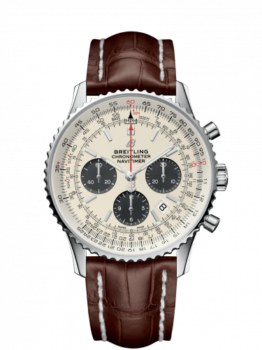 Breitling Navitimer 1 B01 Chronograph 43 Stainless Steel / Silver / Croco / Pin AB0121211G1P1