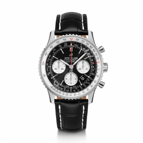 Breitling Navitimer 1 B01 Chronograph 43 Stainless Steel / Black / Croco / Folding AB0121211B1P2 Breitling Navitimer 1 B01 Chronograph 43 Stainless Steel / Black / Croco / Folding AB0121211B1P2