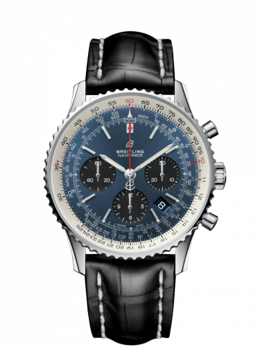 Breitling Navitimer 1 B01 Chronograph 43 Stainless Steel / Blue / Croco / Pin AB0121211C1P1 Breitling Navitimer 1 B01 Chronograph 43 Stainless Steel / Blue / Croco / Pin AB0121211C1P1