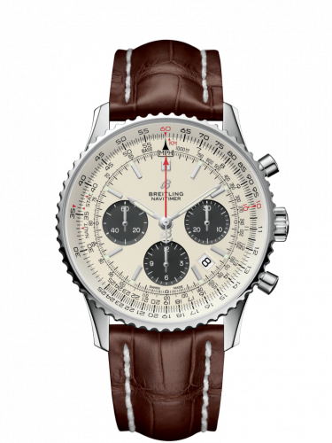 Breitling Navitimer 1 B01 Chronograph 43 Stainless Steel / Silver / Croco / Folding AB0121211G1P2