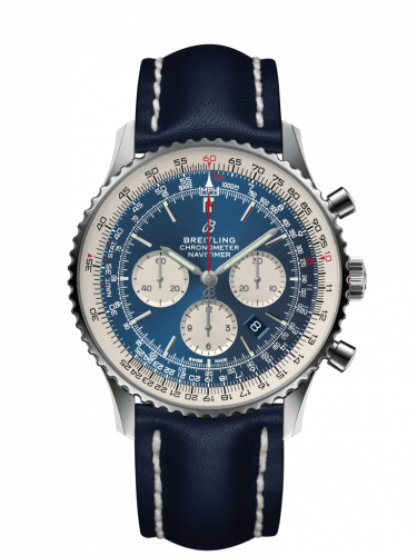 Breitling Navitimer 1 B01 Chronograph 46 Stainless Steel / Aurora Blue / Calf / Pin AB0127211C1X1 Breitling Navitimer 1 B01 Chronograph 46 Stainless Steel / Aurora Blue / Calf / Pin AB0127211C1X1