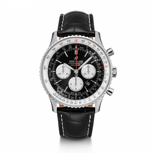 Breitling Navitimer 1 B01 Chronograph 46 Stainless Steel / Black / Croco / Folding AB0127211B1P2 Breitling Navitimer 1 B01 Chronograph 46 Stainless Steel / Black / Croco / Folding AB0127211B1P2