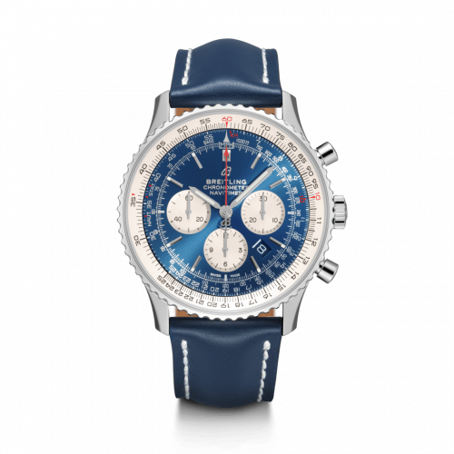 Breitling Navitimer 1 B01 Chronograph 46 Stainless Steel / Aurora Blue / Calf / Folding AB0127211C1X2
