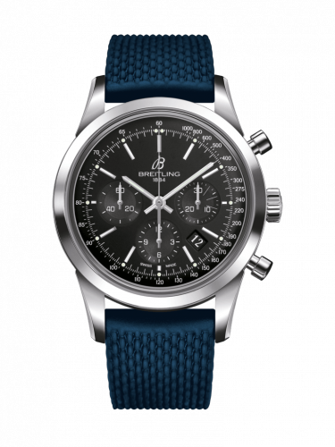 Breitling Transocean Chronograph Stainless Steel / Black / Rubber / Folding AB015212/BA99/281S/A20D.2