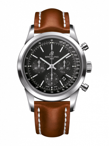 Breitling Transocean Chronograph Stainless Steel / Black / Calf / Pin AB015212/BA99/433X/A20BA.1 Breitling Transocean Chronograph Stainless Steel / Black / Calf / Pin AB015212/BA99/433X/A20BA.1