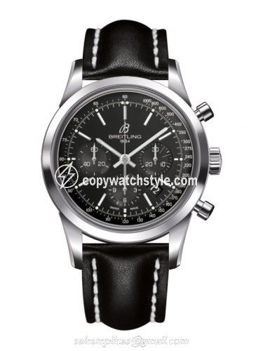 Breitling Transocean Chronograph Stainless Steel / Black / Calf / Pin AB015212/BA99/435X/A20BA.1 Breitling Transocean Chronograph Stainless Steel / Black / Calf / Pin AB015212/BA99/435X/A20BA.1